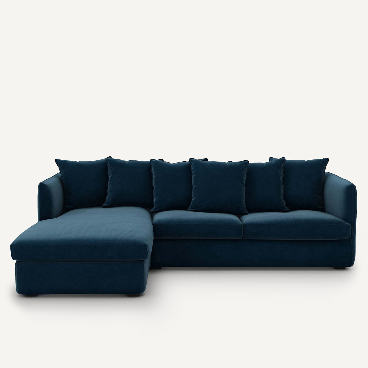 Γωνιακός καναπές από βελούδο Μ175xΠ260xΥ82cm