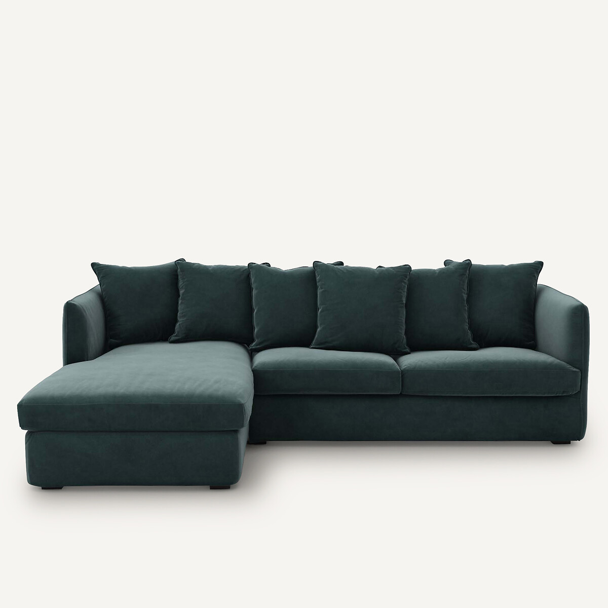 Γωνιακός καναπές από βελούδο Μ175xΠ260xΥ82cm