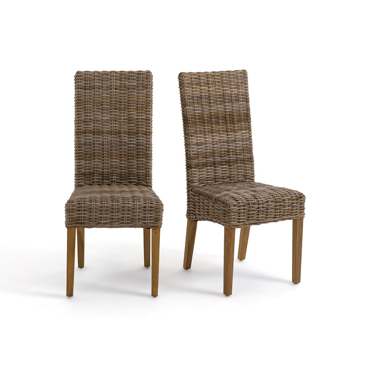 Καρέκλες με πλέξη kubu και ψηλή πλάτη, INQALUIT (σετ των 2)