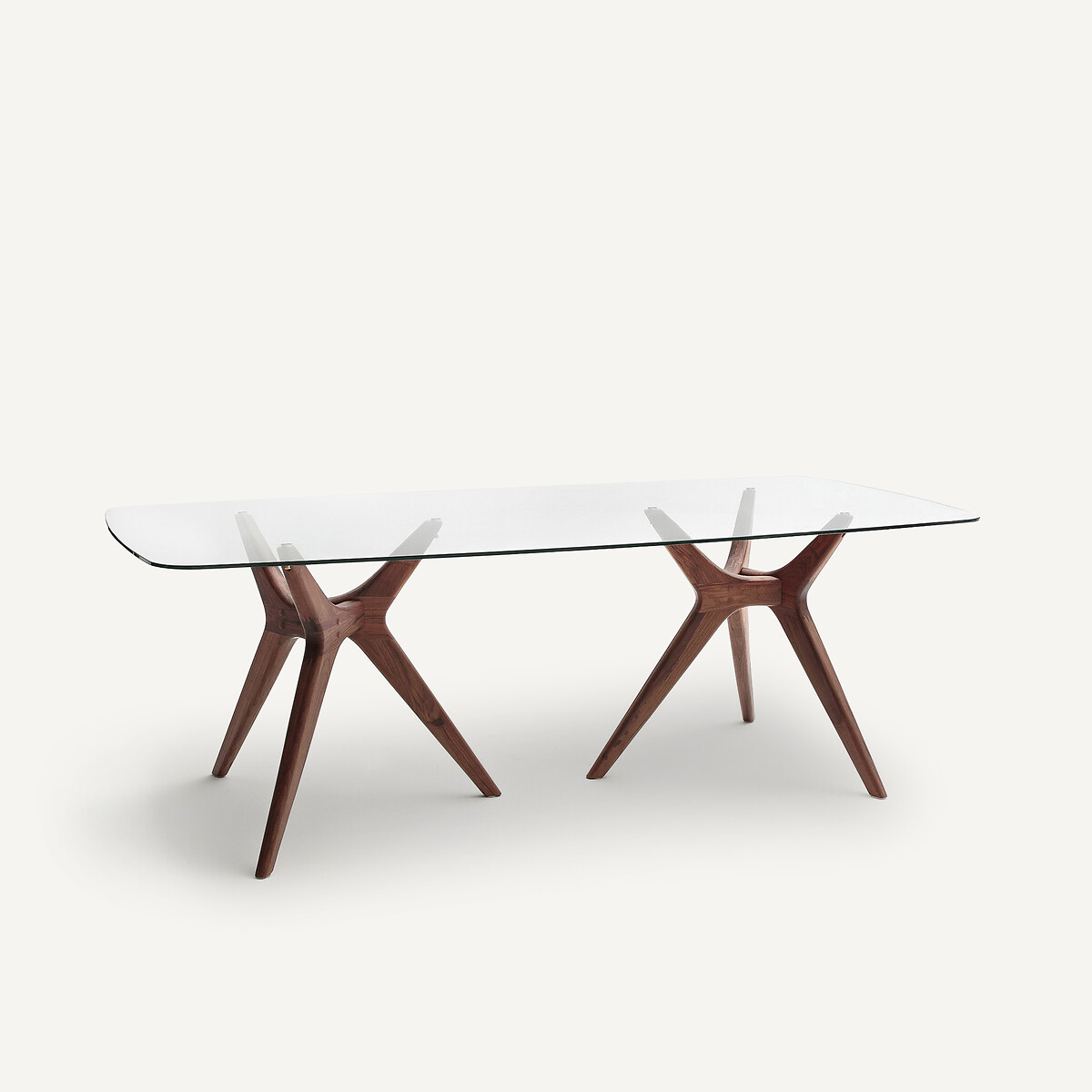 AM.PM Τραπέζι ορθογώνιο με γυαλί Maricielo Μ100xΠ220xΥ75cm