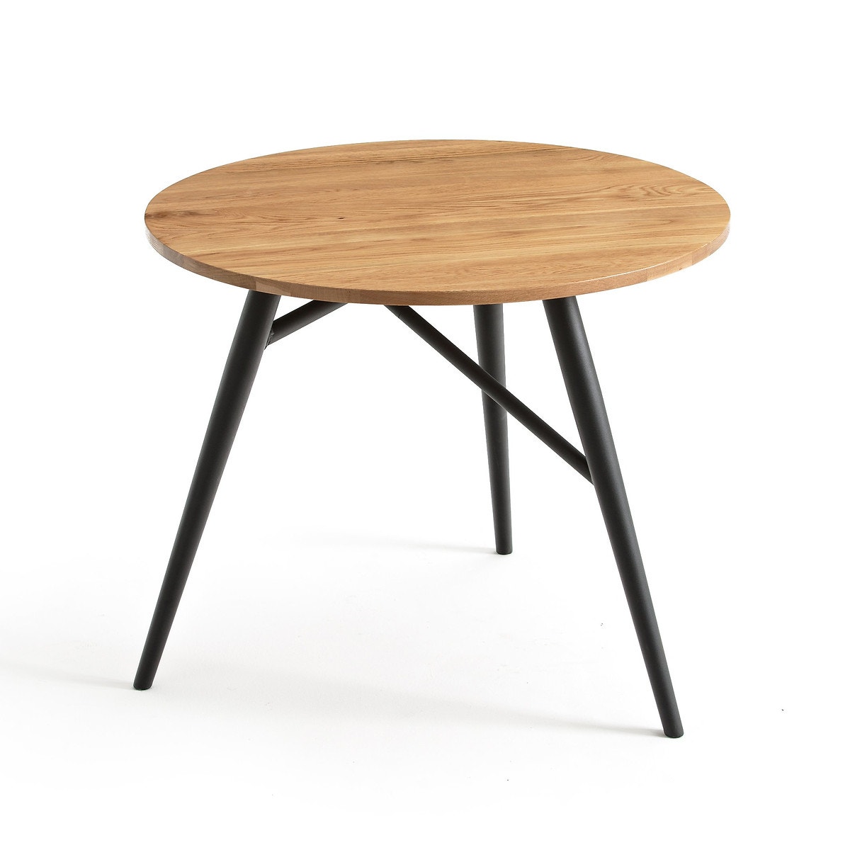 Crueso Oak-Topped Round Table, Seats 3