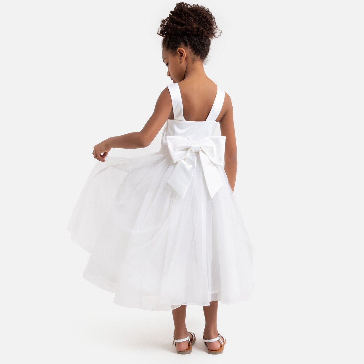 Λευκό Φόρεμα από σατέν και τούλι, 3-12 ετών