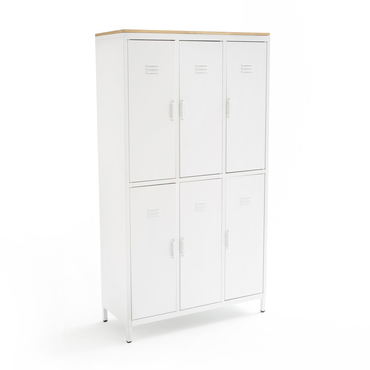 Ντουλάπα/βεστιάριο από μέταλλο και ξύλο δρυ με 6 πόρτες, HIBA