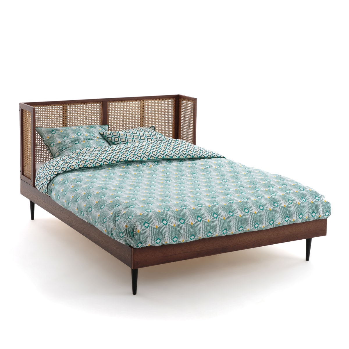 Κρεβάτι vintage με διάτρητο κεφαλάρι και τάβλες, NOYA