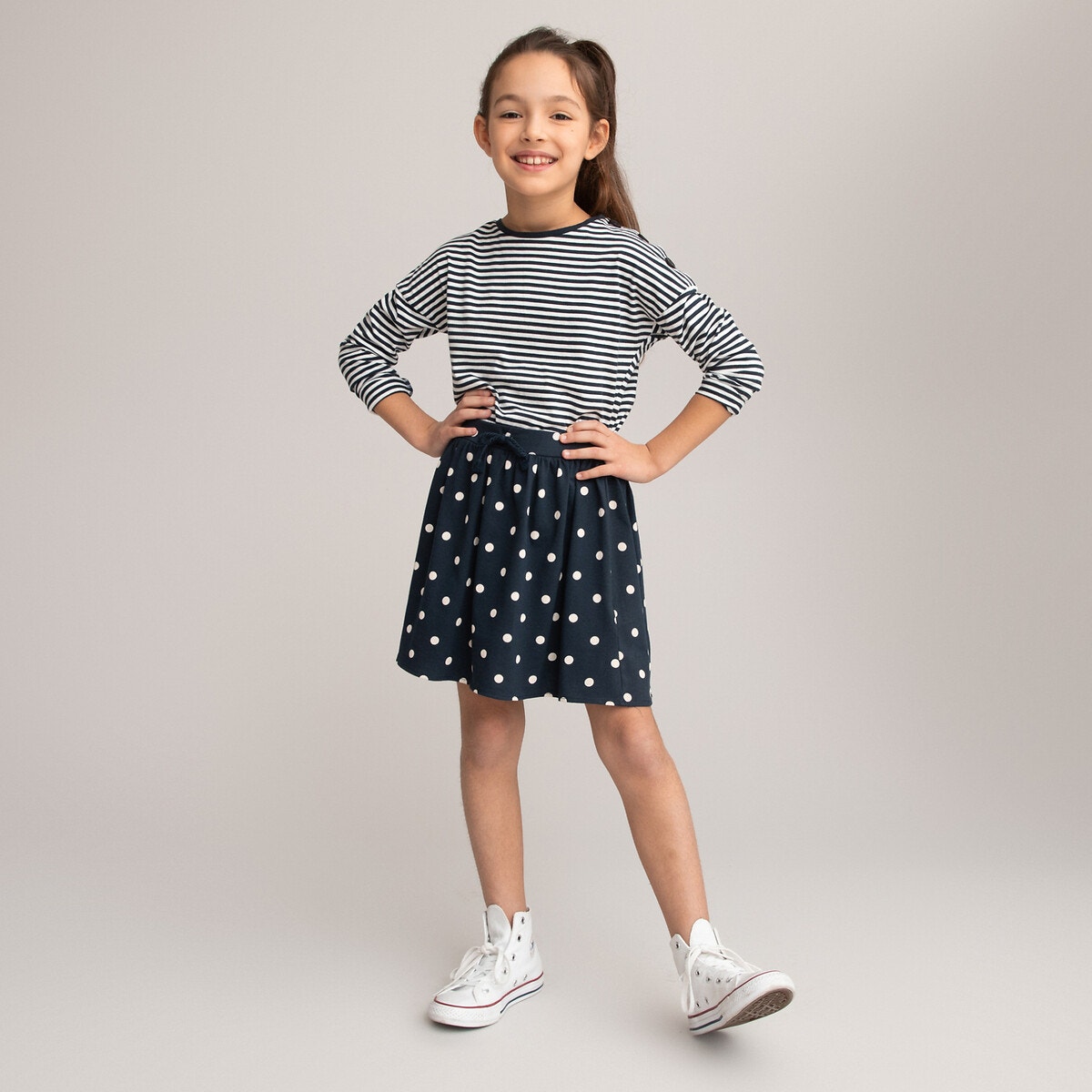 Πουά φούστα με λάστιχο στη μέση