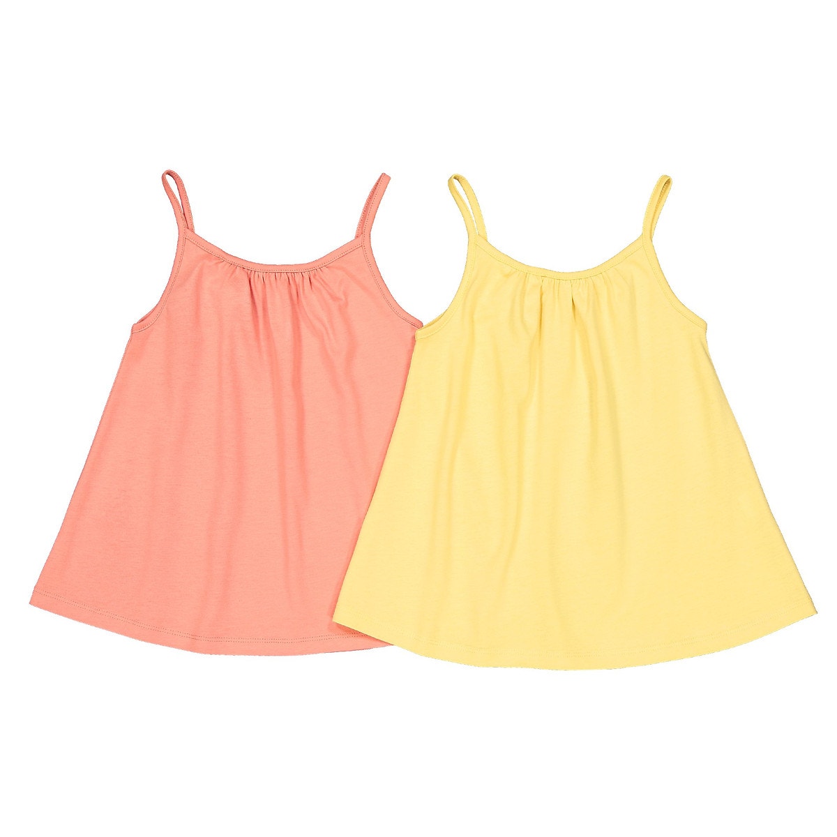 Σετ 2 μονόχρωμα τοπ με λεπτές τιράντες, 3-12 ετών