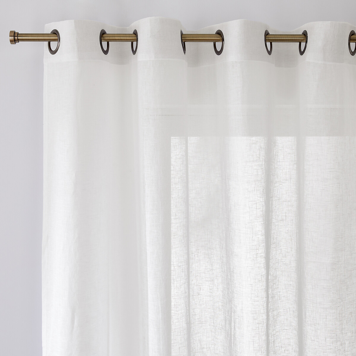La Redoute Interieurs Βουάλ λινή κουρτίνα με καψούλια 350x135 cm