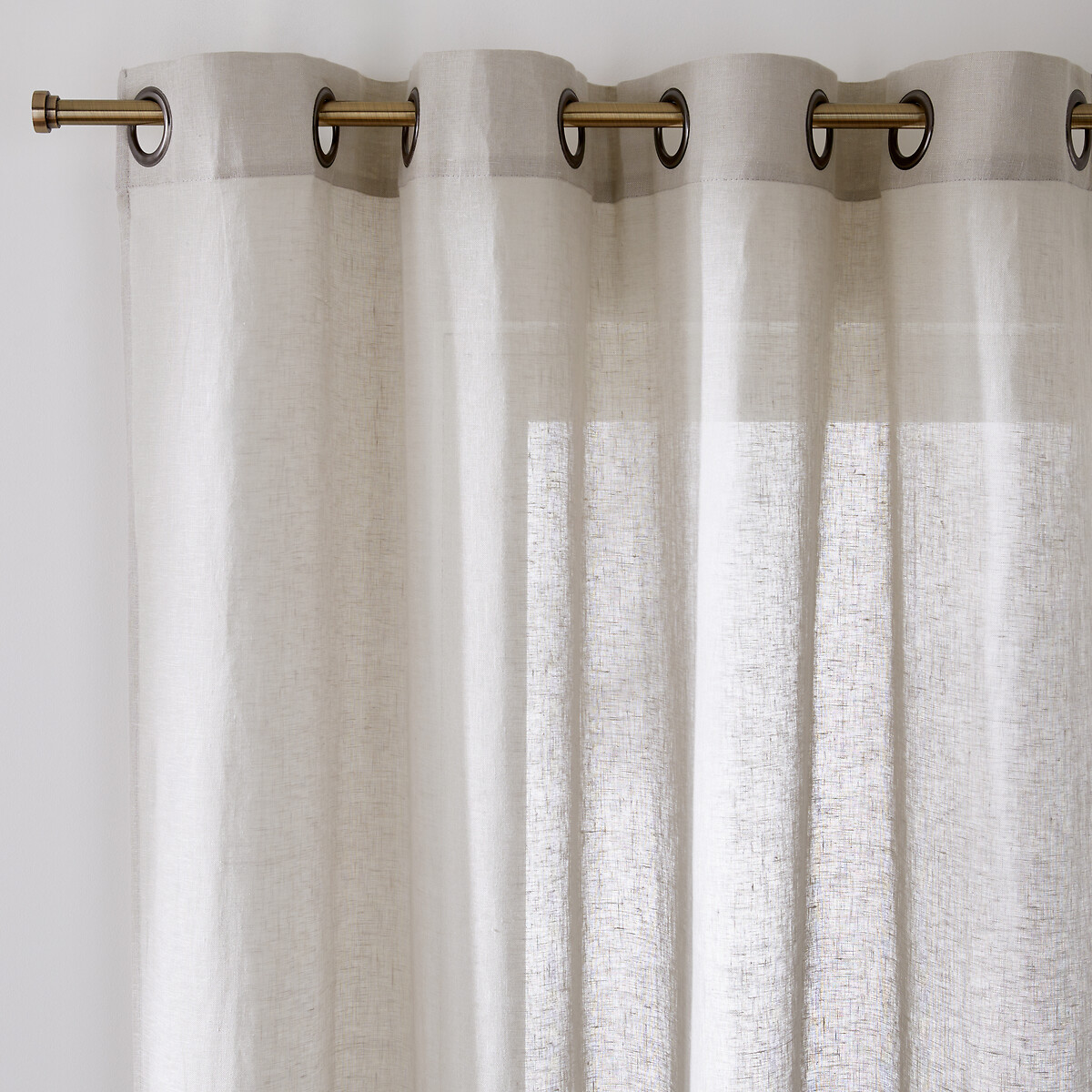 La Redoute Interieurs Βουάλ λινή κουρτίνα με καψούλια 180x135 cm
