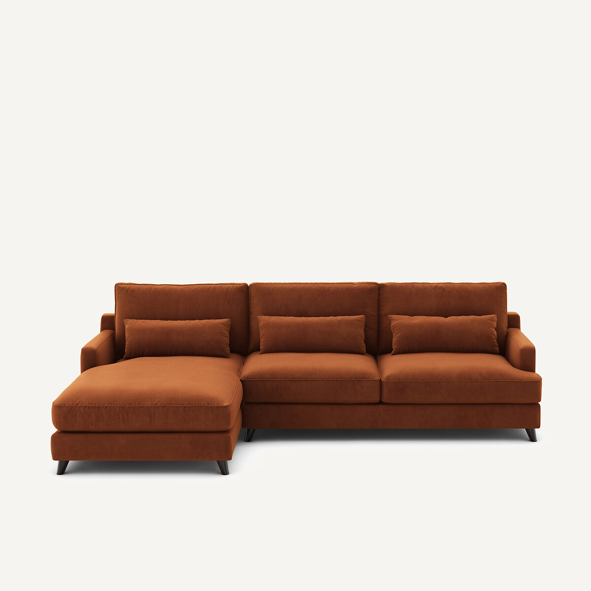 Γωνιακός καναπές από βελούδο Μ172xΠ294xΥ83cm