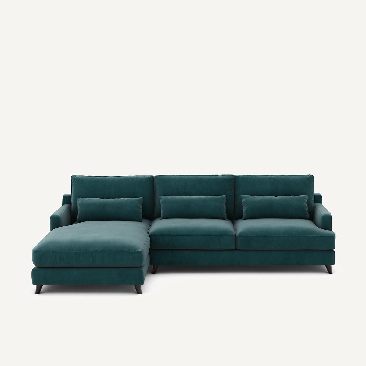 Γωνιακός καναπές από βελούδο Μ172xΠ294xΥ83cm