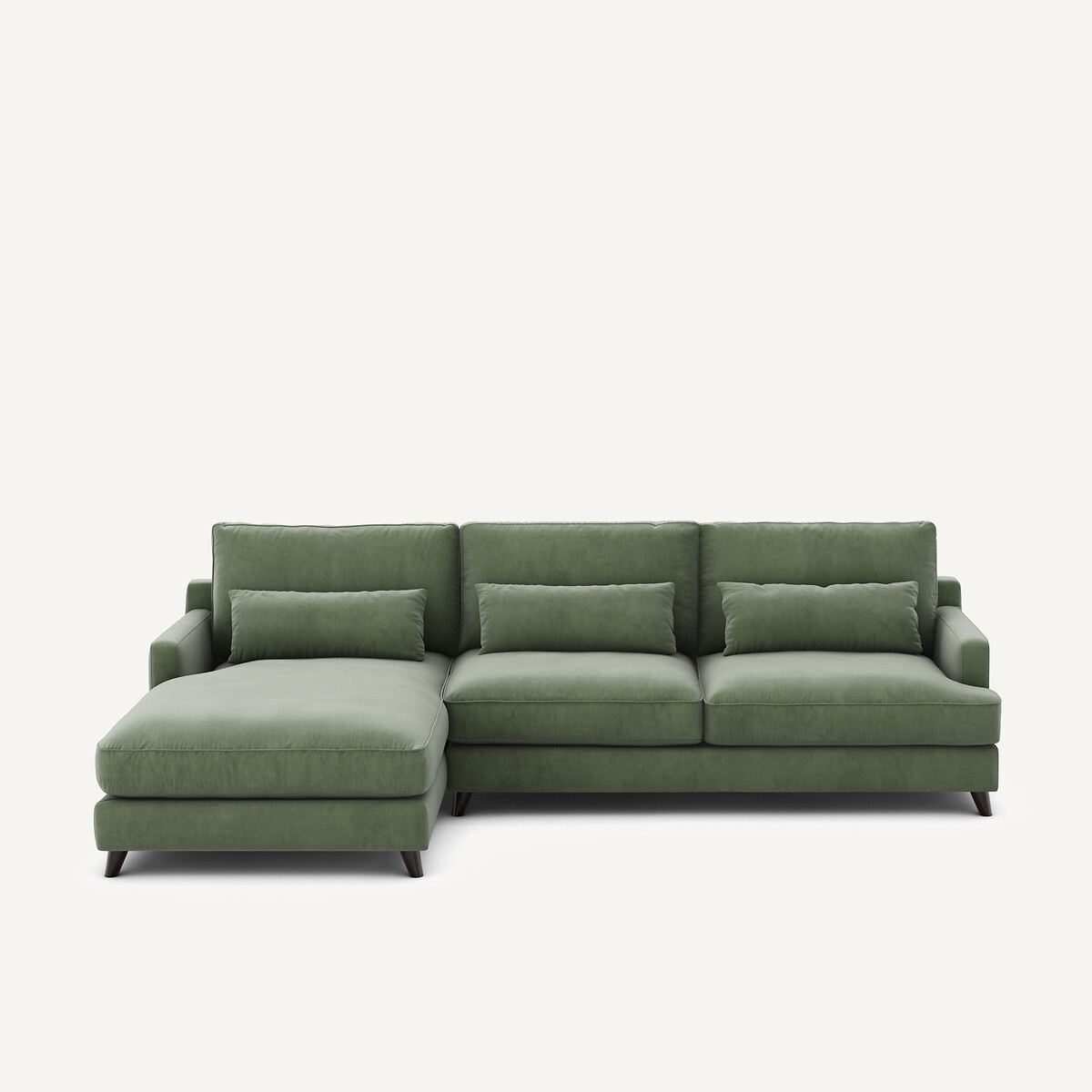 Γωνιακός καναπές από βελούδο Μ172xΠ294xΥ83cm