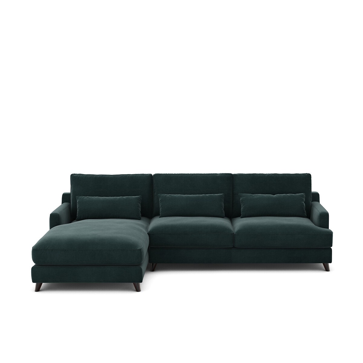 Γωνιακός καναπές από βελούδο Μ172xΠ294xΥ83cm