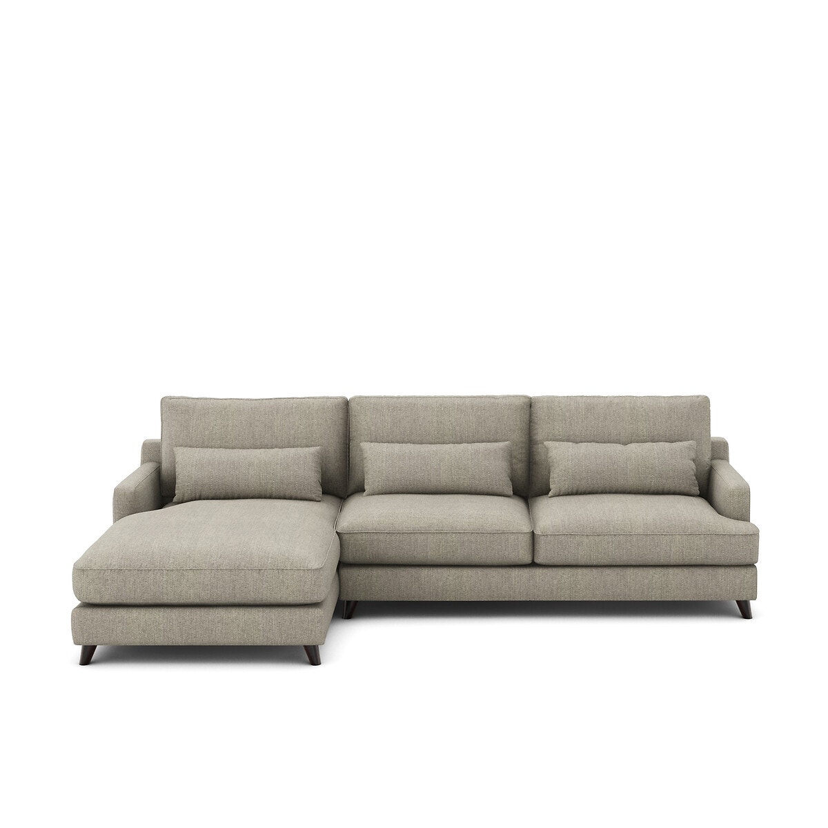 Γωνιακός καναπές με τουίντ ταπετσαρία Μ172xΠ294xΥ83cm