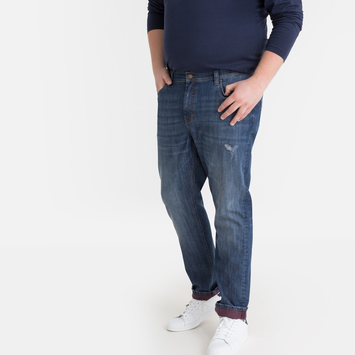 LA REDOUTE COLLECTIONS PLUS Τζιν regular με ρεβέρ σε αντίθεση