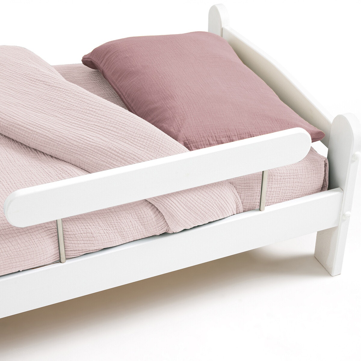 Συμπαγές κρεβάτι μωρού από πεύκο με φράγμα ασφαλείας, Loan