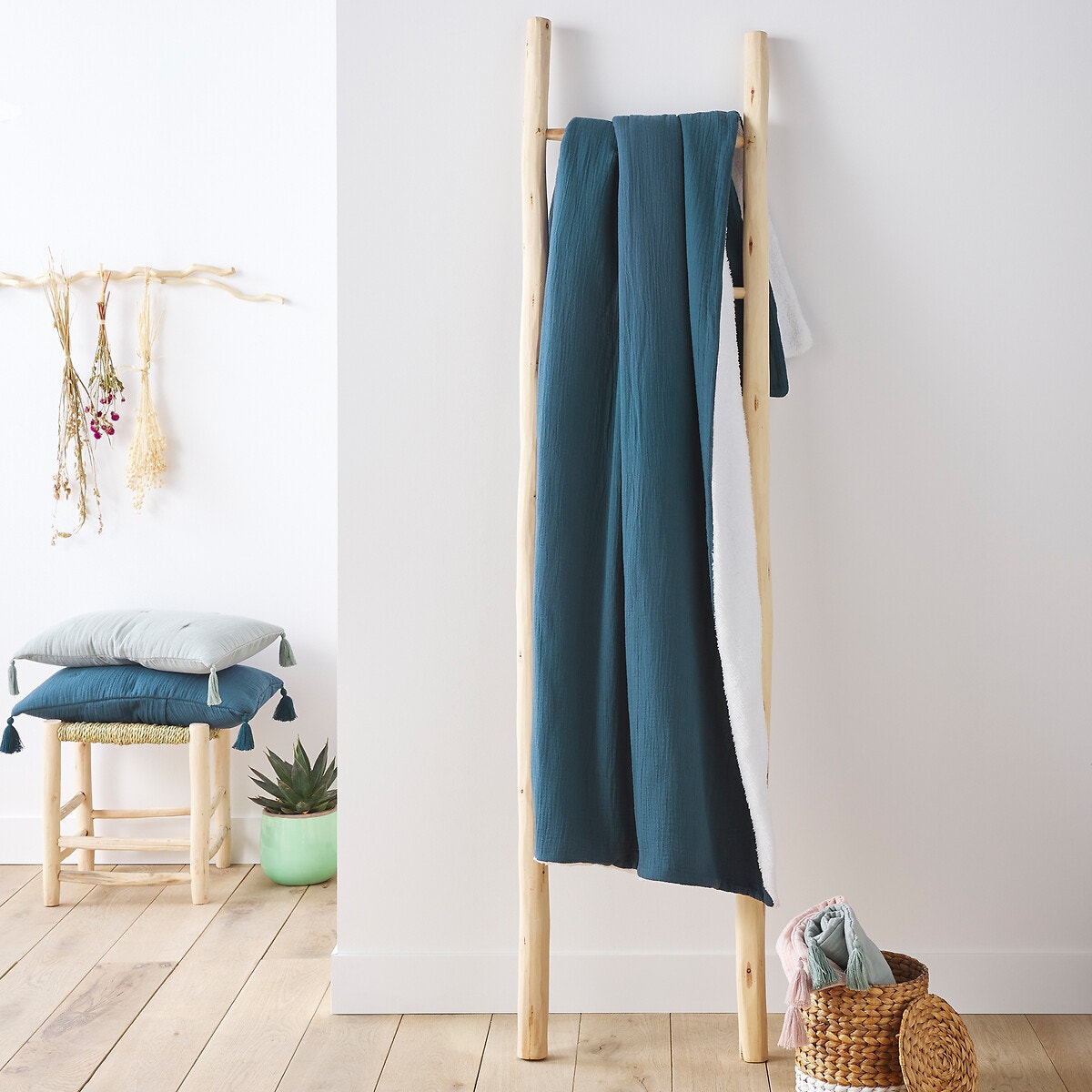 La Redoute Interieurs Ριχτάρι από βαμβακερή γάζα με όψη μουτόν One size