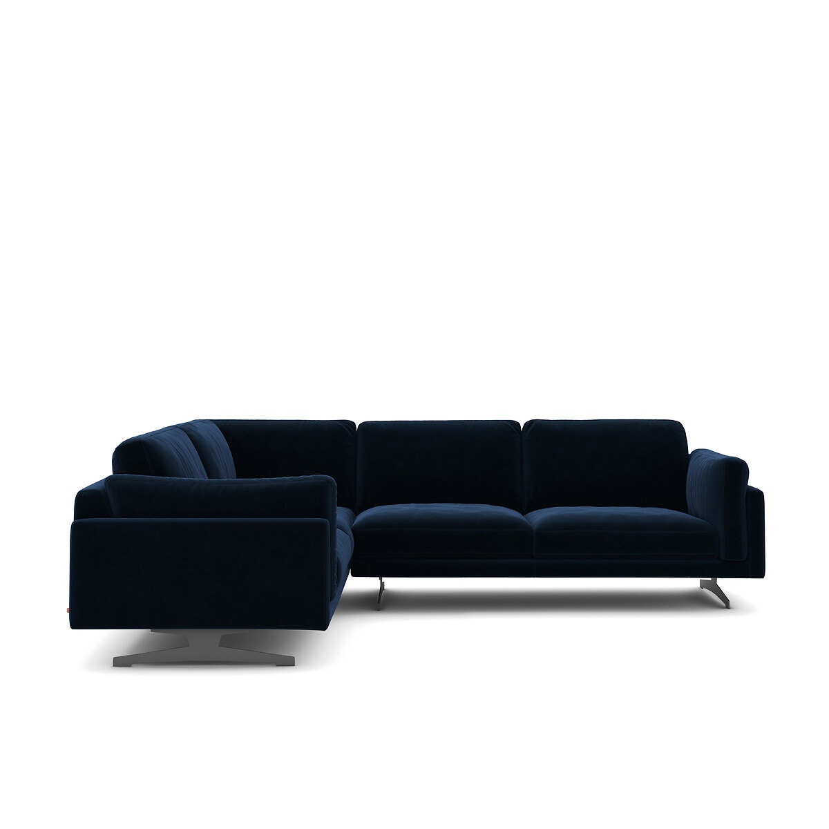 Γωνιακός καναπές από βελούδο Μ227xΠ289xΥ82cm