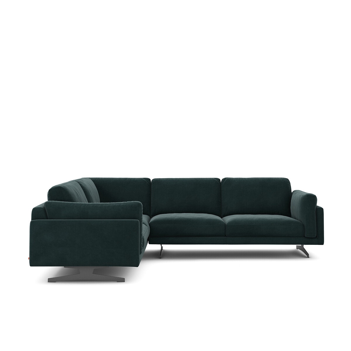 Γωνιακός καναπές από βελούδο Μ227xΠ289xΥ82cm