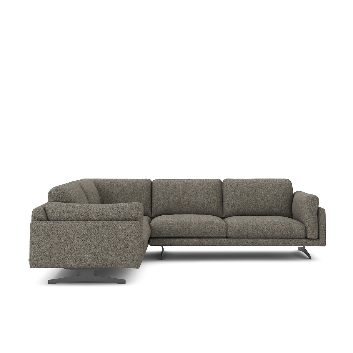 Γωνιακός καναπές με τουίντ ταπετσαρία Μ227xΠ289xΥ82cm