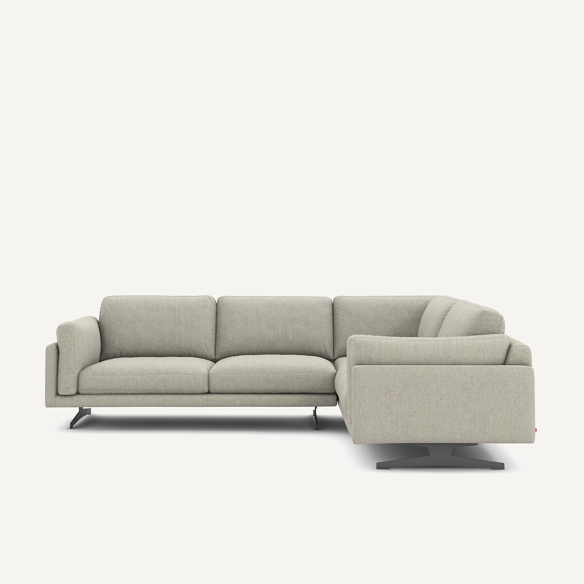 Γωνιακός καναπές με τουίντ ταπετσαρία Μ227xΠ289xΥ82cm