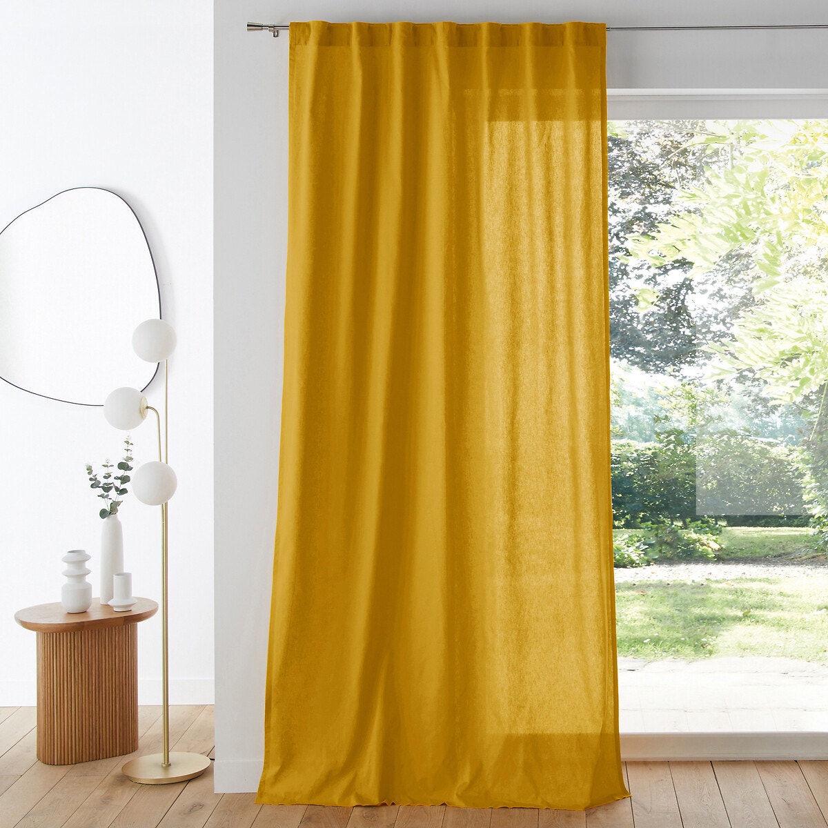 Κουρτίνα από 100% βαμβακερό ύφασμα με κρυφές θηλιές στο τελείωμα 180x135 cm