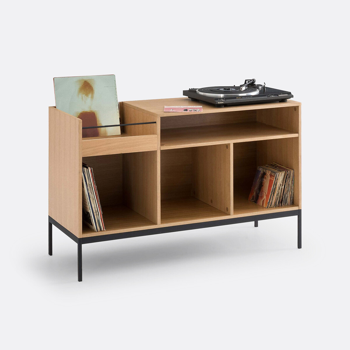 La Redoute Interieurs Έπιπλο για βινύλια από ξύλο δρυ Μ44xΠ114xΥ75cm