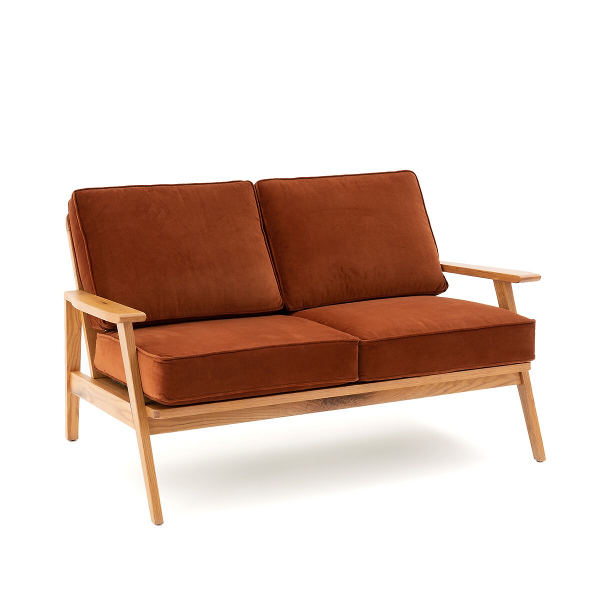 Διθέσιος βελουτέ καναπές Μ80xΠ129xΥ76cm