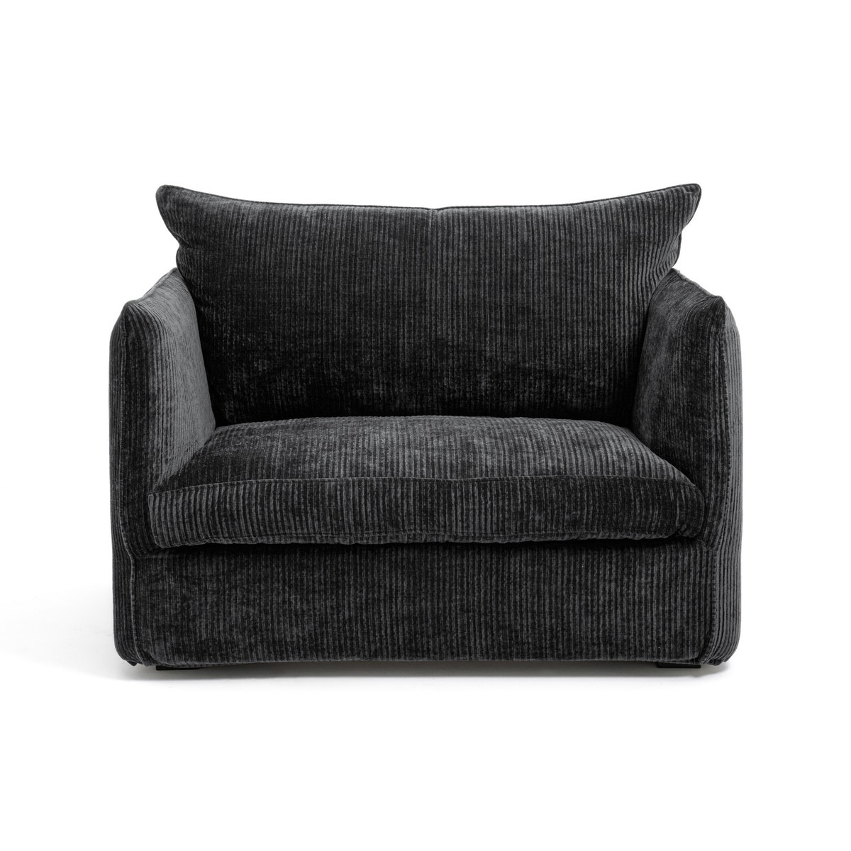Πολυθρόνα από βελούδο κοτλέ Μ95xΠ90xΥ82cm