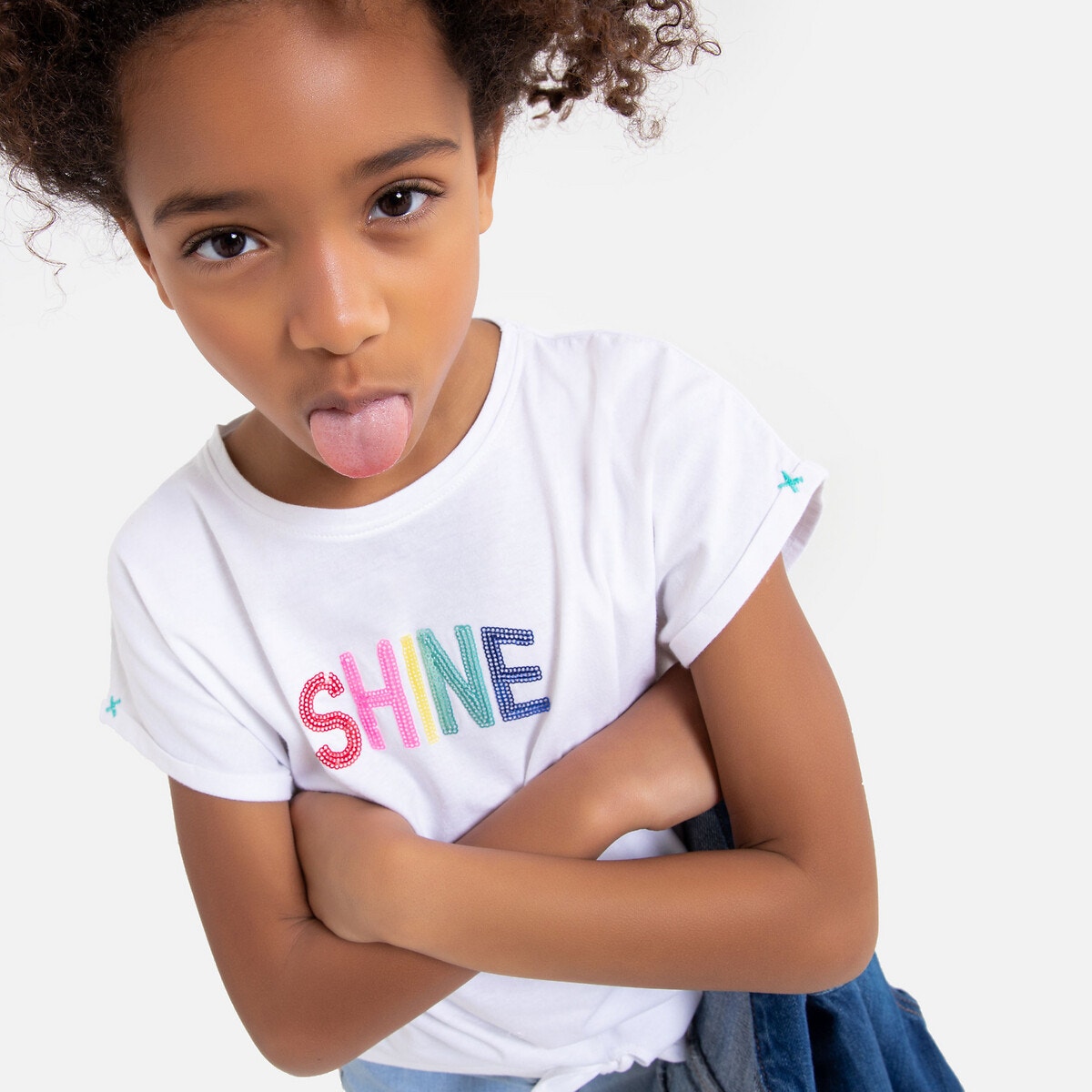 Κοντομάνικη μπλούζα με πούλιες και δέσιμο μπροστά, 3-12 ετών ΠΑΙΔΙ | Μπλούζες & Πουκάμισα | T-shirts