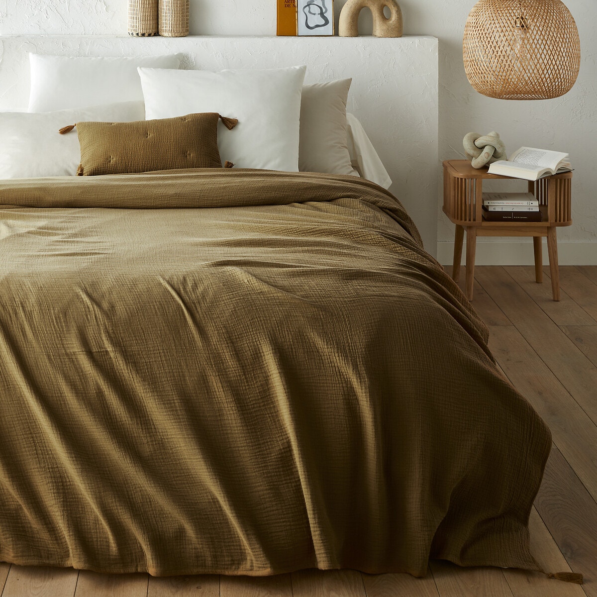 Ριχτάρι κρεβατιού από βαμβακερή γάζα 140x200 cm