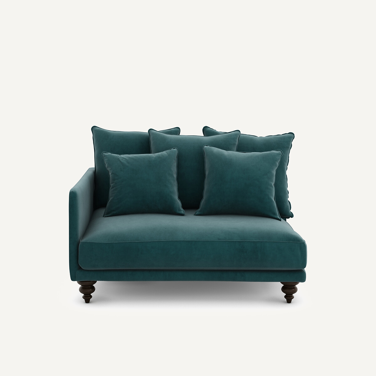 Μισός καναπές από βελούδο Μ105xΠ132xΥ93cm