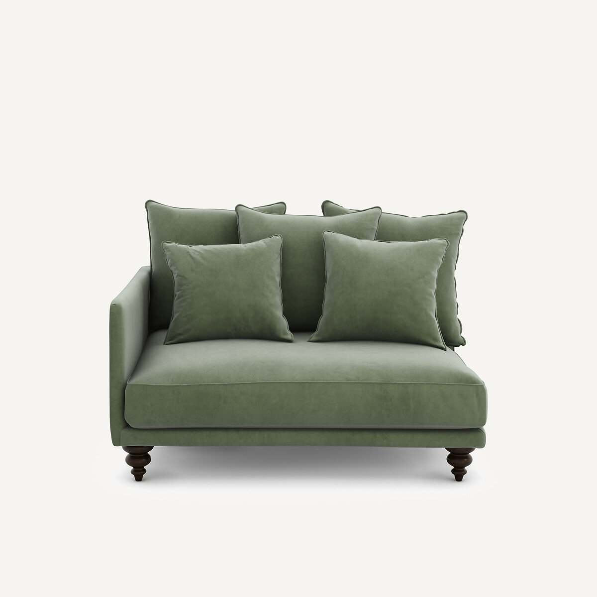 Μισός καναπές από βελούδο Μ105xΠ132xΥ93cm
