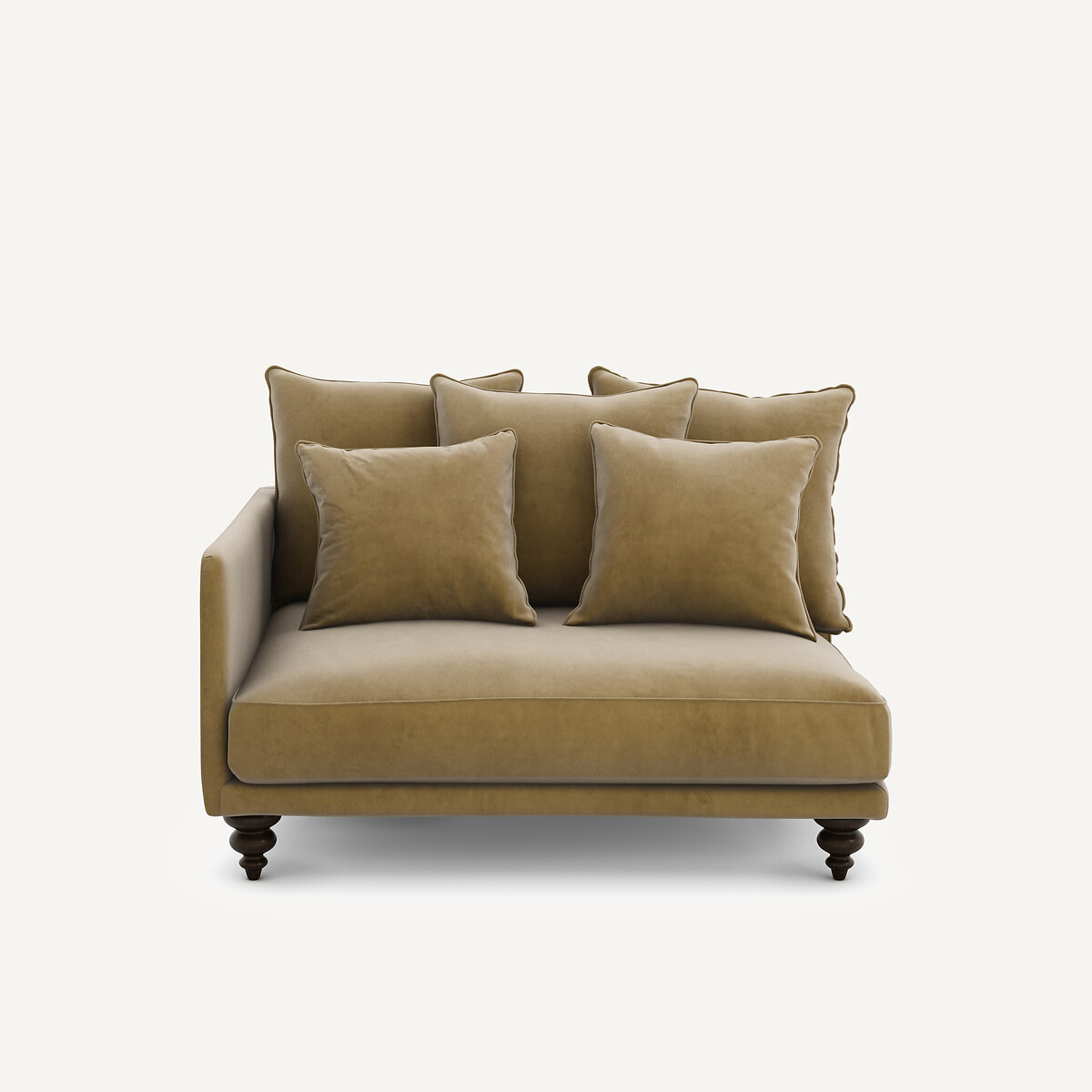 Μισός καναπές από βελούδο Μ105xΠ132xΥ93cm