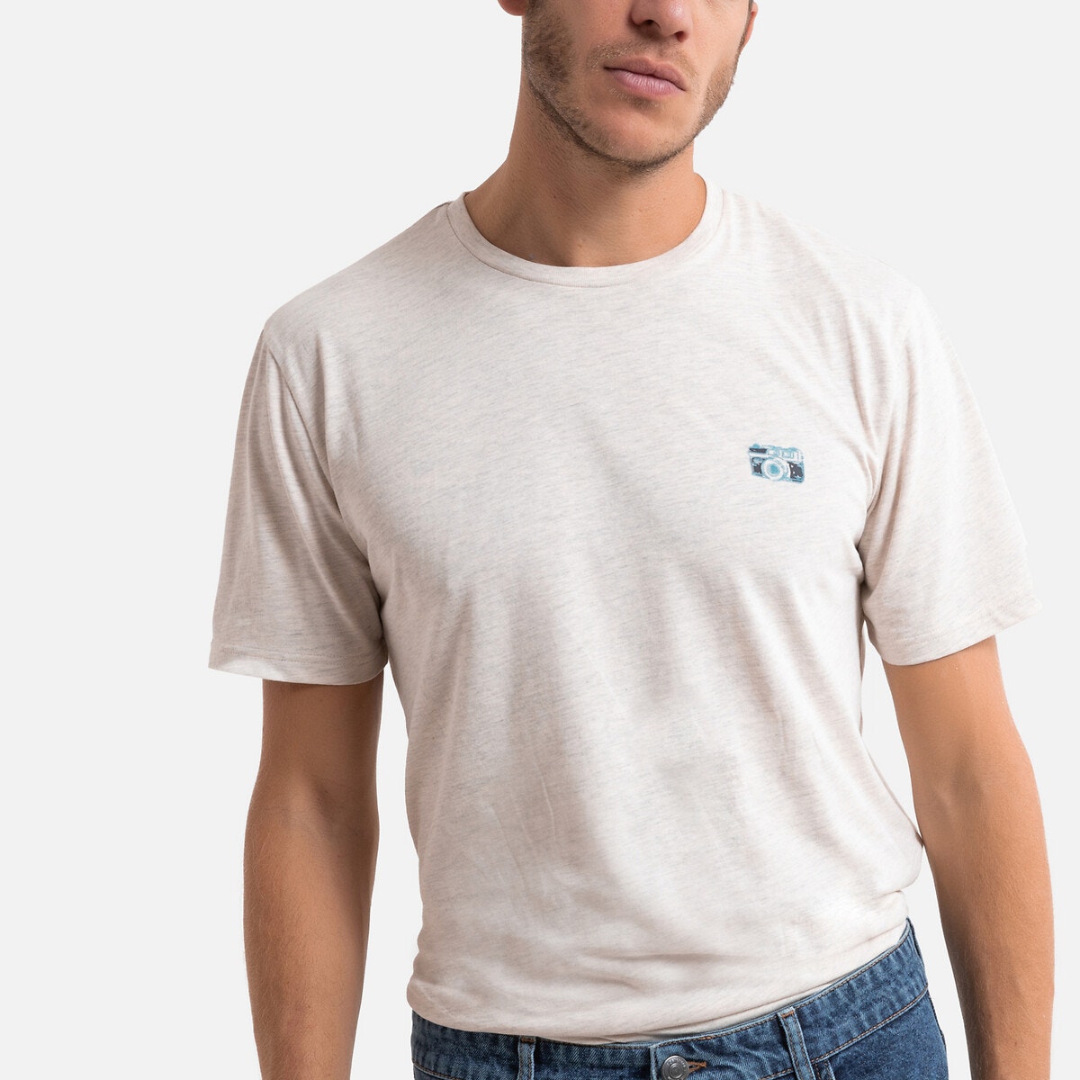LA REDOUTE COLLECTIONS Κοντομάνικη μπλούζα με στάμπα στο στήθος