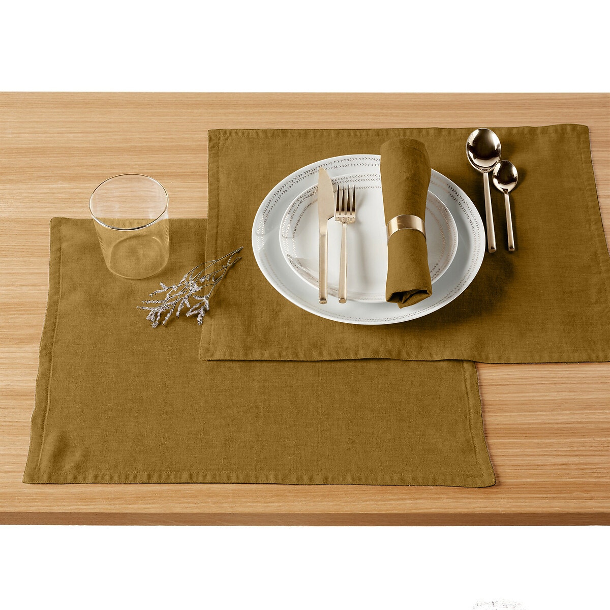 La Redoute Interieurs Σετ 2 σουπλά από 100% προπλυμένο λινό One size