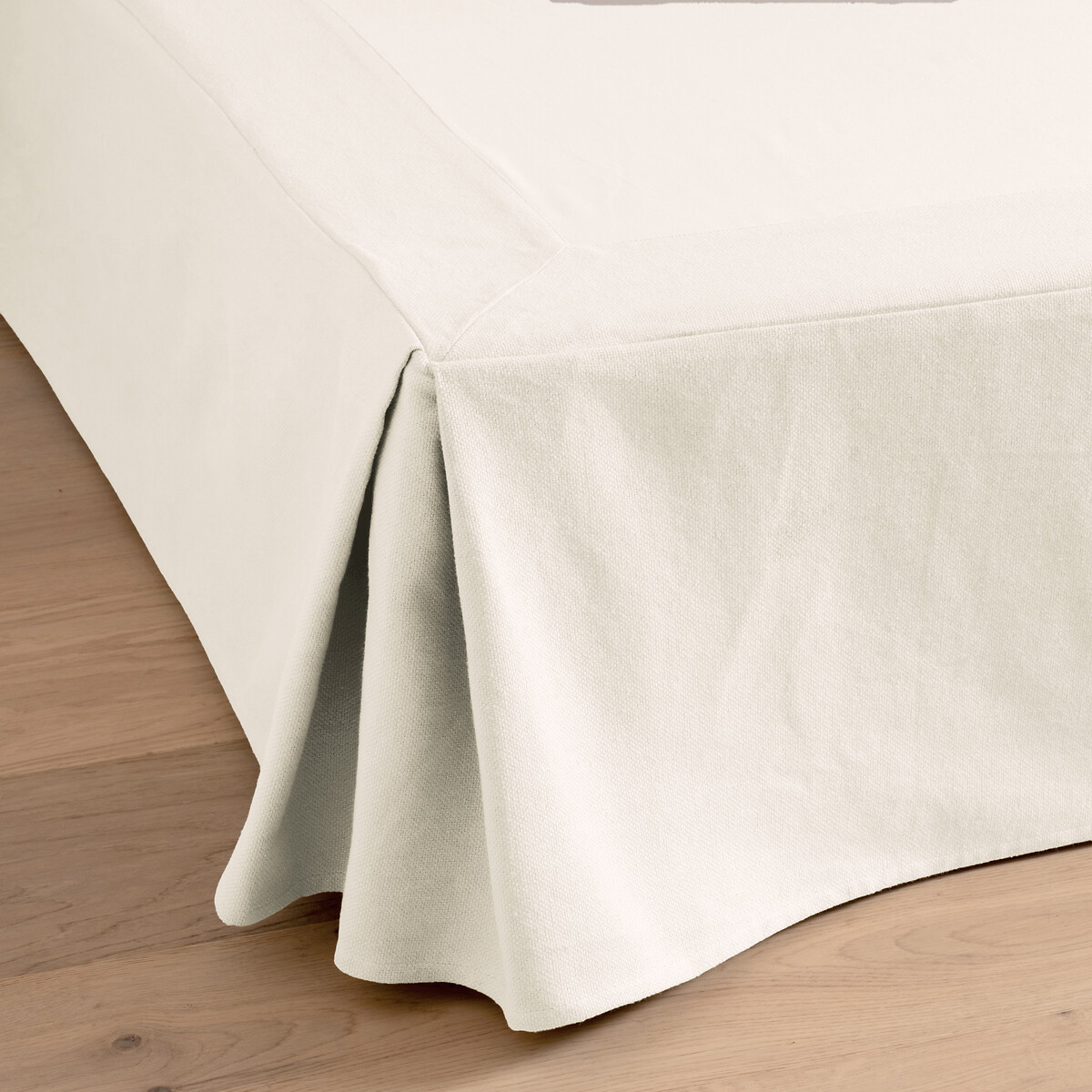 Μονόχρωμο κάλυμμα βάσης κρεβατιού από βαμβάκι 90x190 cm