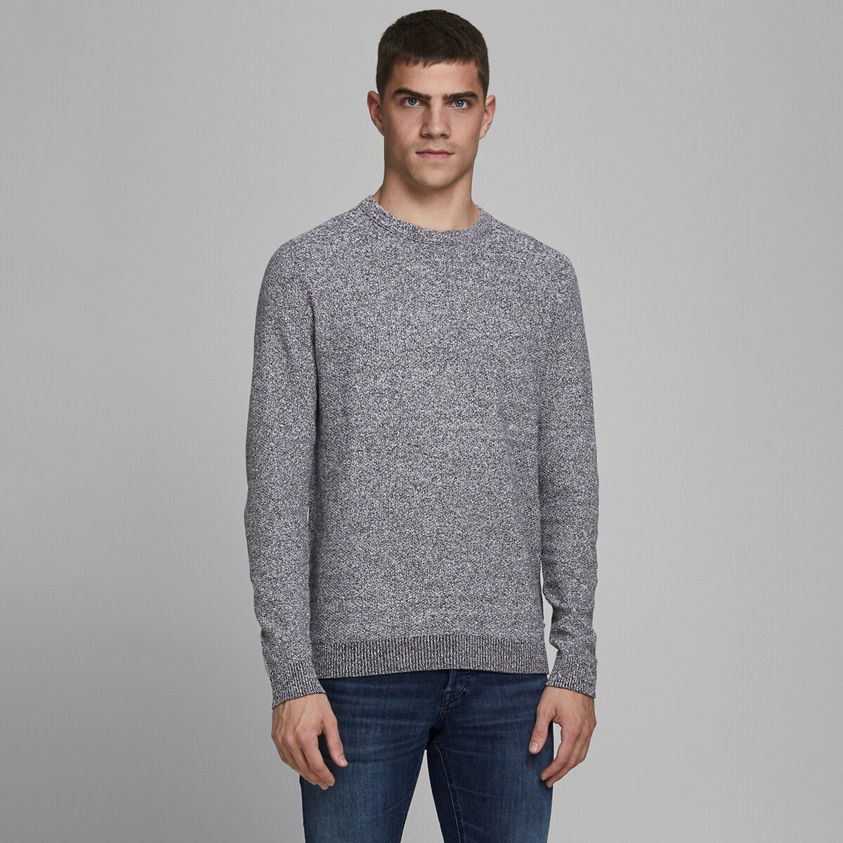 JACK & JONES Βαμβακερό πλεκτό με στρογγυλή λαιμόκοψη, Aaron