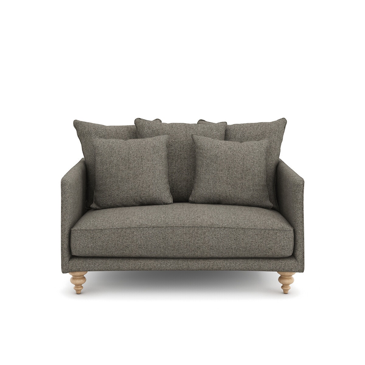 Διθέσιος καναπές με τουίντ ταπετσαρία Μ105xΠ138xΥ93cm