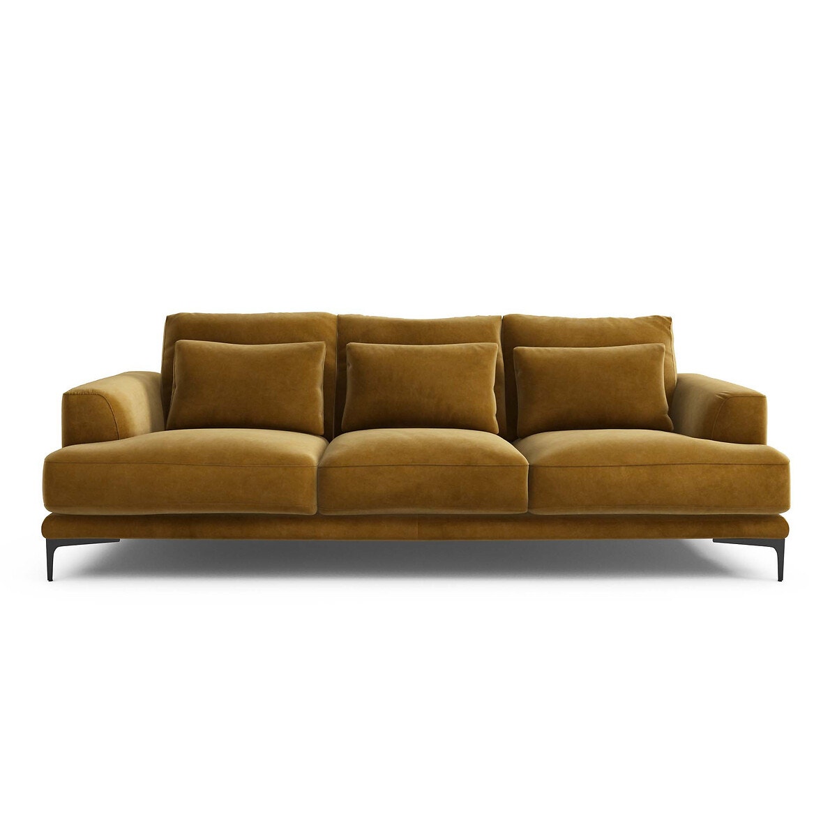 Καναπές από βελούδο Μ105xΠ217xΥ83cm