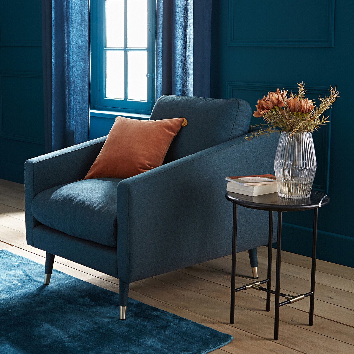 Πολυθρόνα, μονόχρωμο ύφασμα πρωσικο μπλε - 2996996 | La Redoute