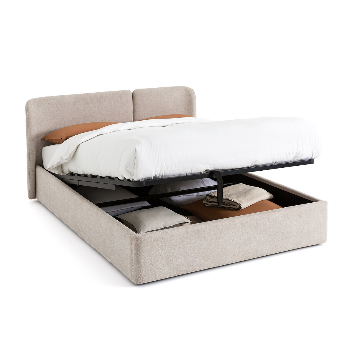 Κρεβάτι με αποθηκευτικό χώρο και ανακλινόμενο τελάρο με τάβλες, Molona