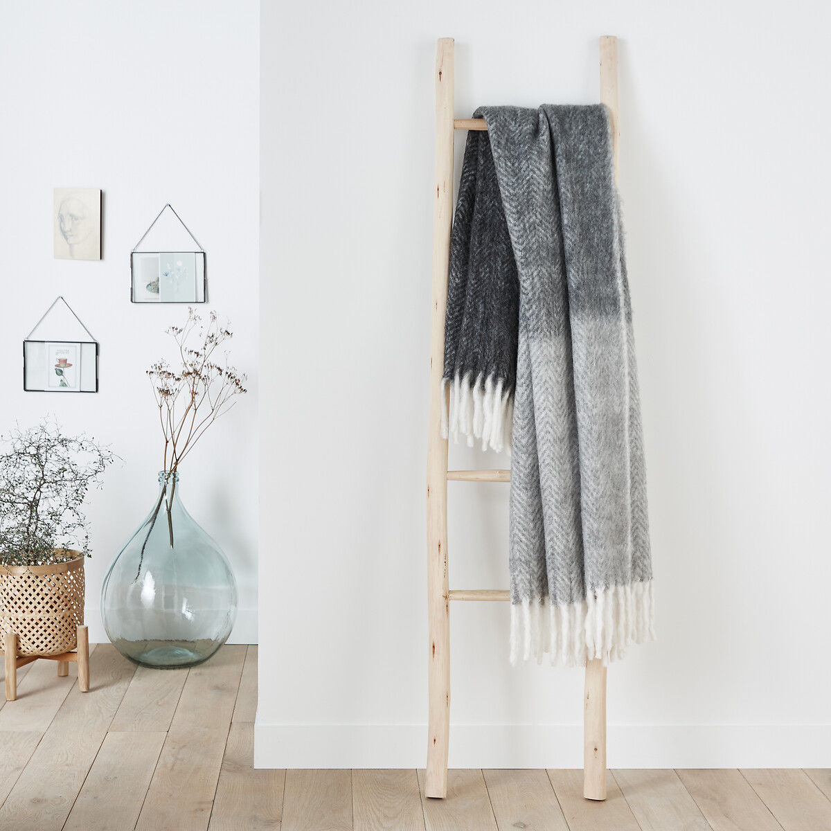 La Redoute Interieurs Ζεστό ριχτάρι με μοτίβο ψαροκόκαλο One size Μ130xΠ170cm