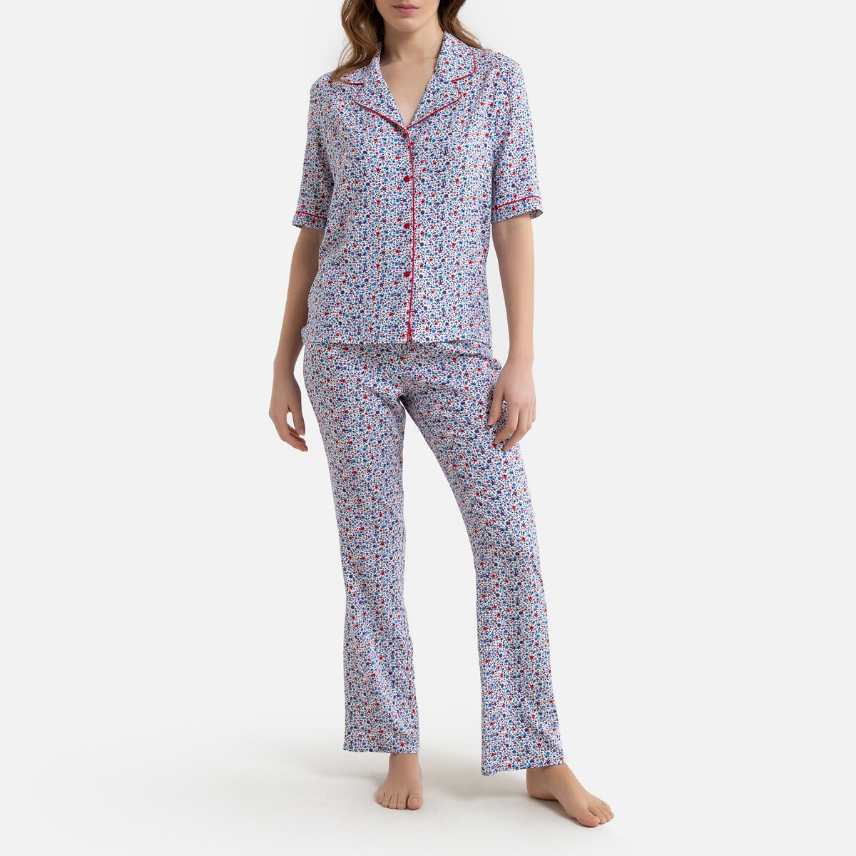 ΓΥΝΑΙΚΑ | Σύνολα ύπνου | Πυτζάμες Κοντομάνικη εμπριμέ πιτζάμα με φλοράλ μοτίβο