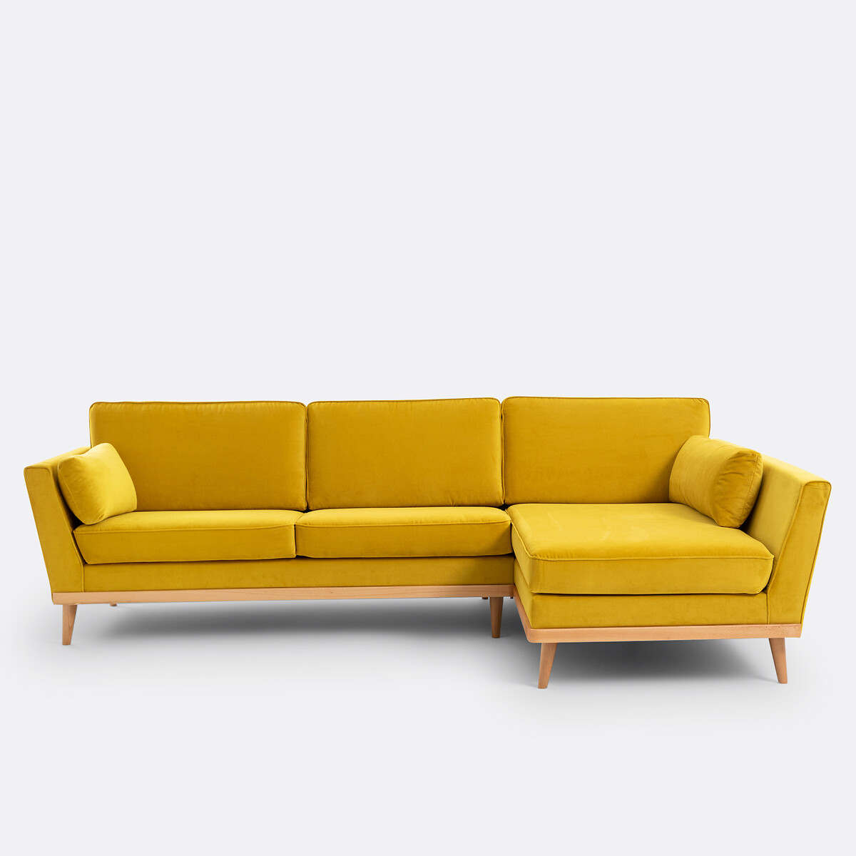 Γωνιακός καναπές από βελούδο Μ170xΠ269xΥ85cm