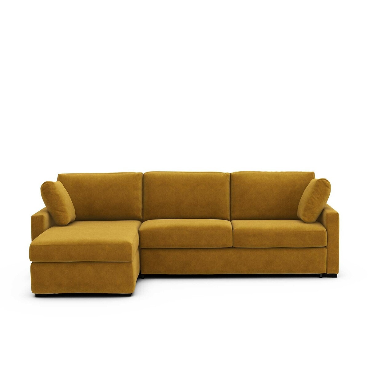 Σπίτι > Έπιπλα > Καθιστικό > Καναπέδες > Γωνιακοί καναπέδες Γωνιακός καναπές-κρεβάτι από βελούδο με λάτεξ στρώμα Μ160xΠ265xΥ85cm