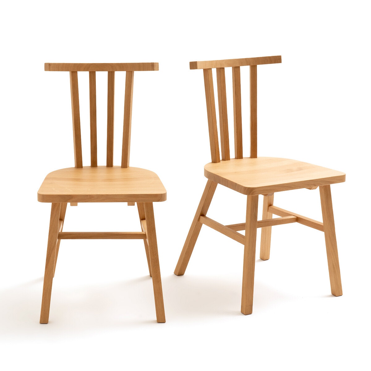 Σπίτι > Έπιπλα > Τραπεζαρία > Καρέκλες, σκαμπό, πάγκοι > Καρέκλες Σετ 2 καρέκλες με κάγκελα από μασίφ ξύλο δρυ Μ43xΥ83cm