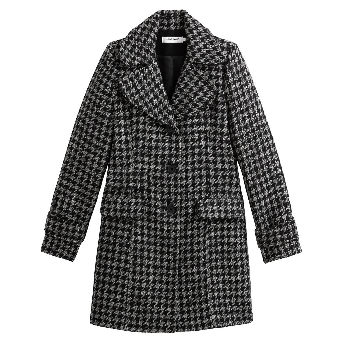Μακρύ παλτό με μοτίβο πιε-ντε-πουλ ΓΥΝΑΙΚΑ | Πανωφόρια | Παλτό