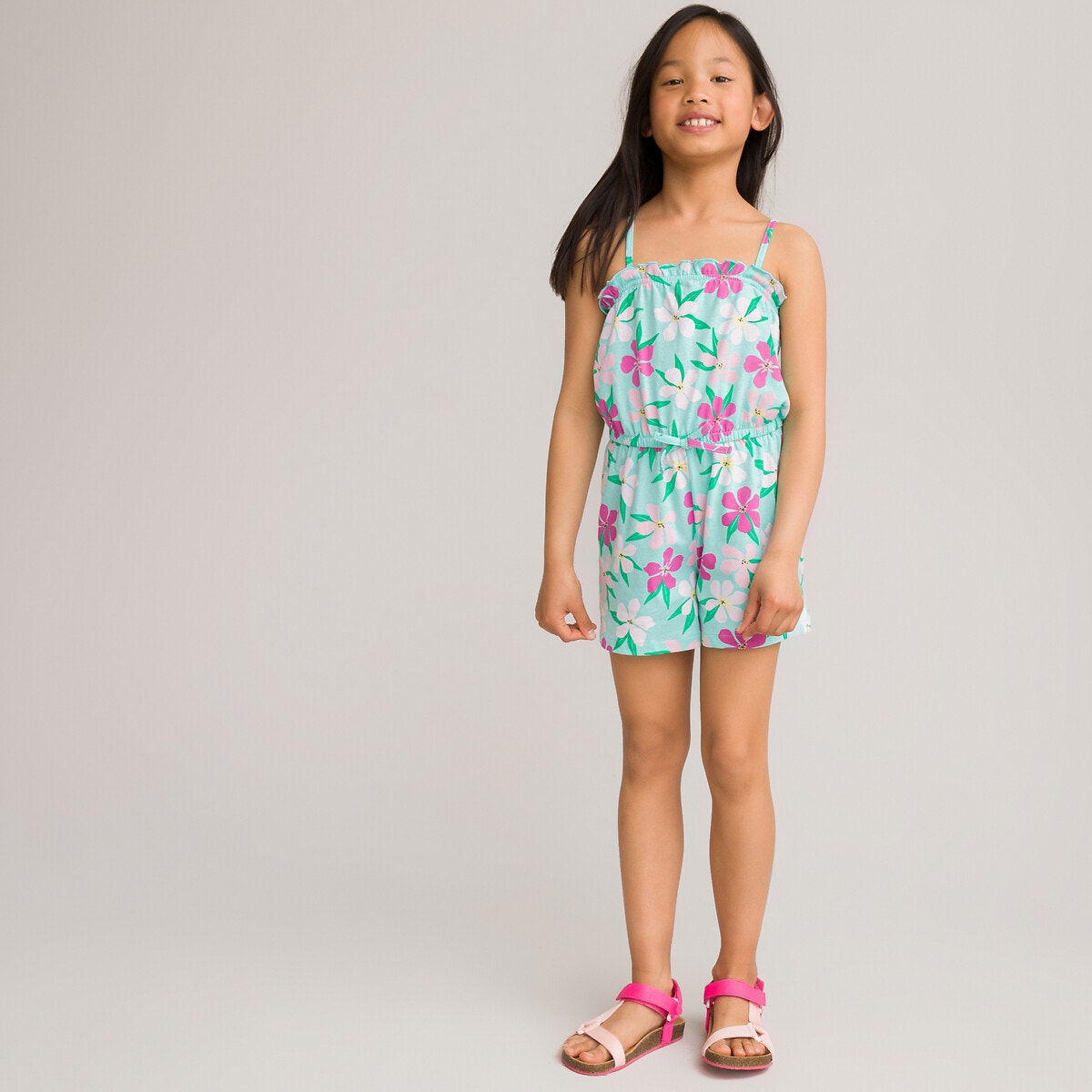 ΠΑΙΔΙ | Παντελόνια | Ολόσωμες Φόρμες Ολόσωμη φόρμα-σορτς από οργανικό βαμβάκι με λεπτές τιράντες, 3-12 ετών