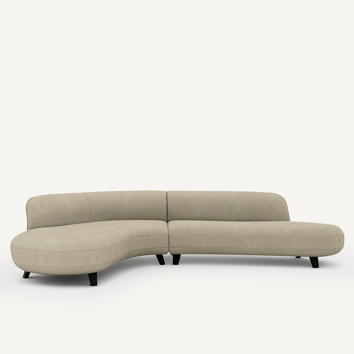 Γωνιακός καναπές από λινό σαμπρέ Μ183xΠ277xΥ75cm