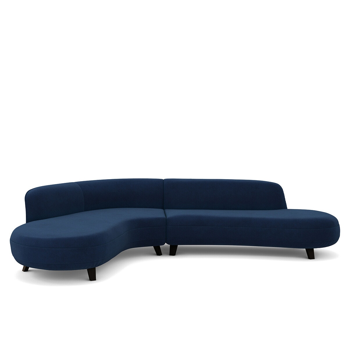 Γωνιακός καναπές από βελούδο Μ183xΠ277xΥ75cm